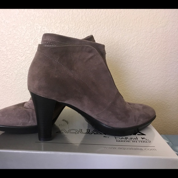 Aquatalia taupe purplish booties 6.5 made in Italy - Picture 6 of 6